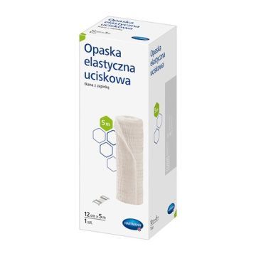Opaska elastyczna uciskowa tkana z zapinką, 12 cm x 5 m, 1 szt.