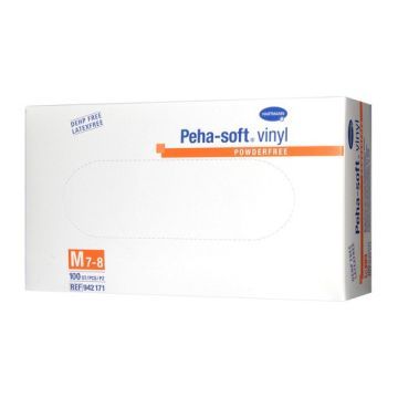 Rękawice Peha-Soft vinyl, winylowe, niejałowe, bezpudrowe, rozmiar średni, 100 szt.