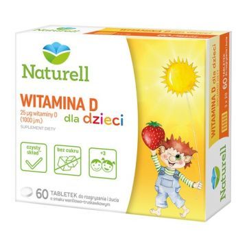 Naturell Witamina D dla dzieci, tabletki, 60 szt.