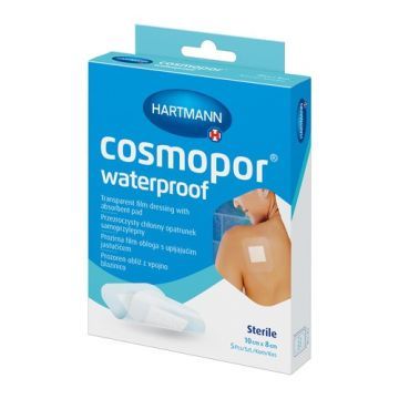 Cosmopor Waterproof, samoprzylepny opatrunek jałowy, 10 x 8 cm, 5 szt.