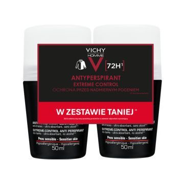 Zestaw Promocyny Vichy Homme, deo antyperspirant w kulce, 50 ml x 2 