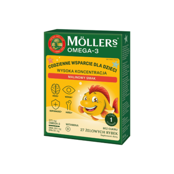 Mollers Omega-3 Rybki Wysoka Koncentr.,?elki,sm.malin.,27szt