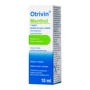 Otrivin Menthol, 1 mg/ml, aerozol do nosa, 10 ml