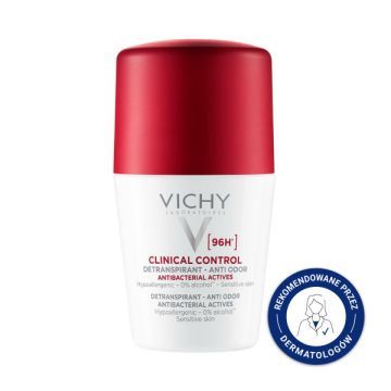 Vichy Clinical Control, dezodorant, roll-on, 96 h, 50 ml