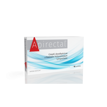 Apirectal, czopki doodbytnicze z kwasem hialuronowym i propolisem, 10 szt.