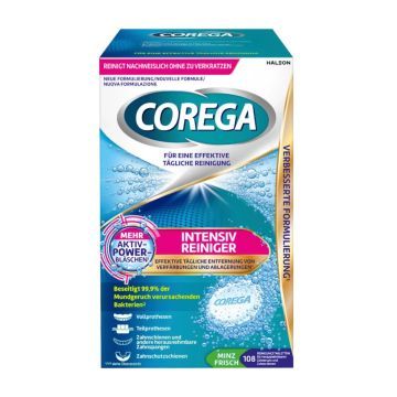 Corega Intensiv Rein. tabletki czyszczące do protez zębowych, (d.rów)MiniMaxi,108szt