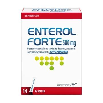 Enterol Forte, 500 mg, proszek do sporządzania zawiesiny doustnej, 14 sasz.