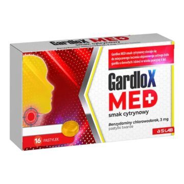 Gardlox Med smak cytrynowy, 3 mg, pastylki twarde, 16 sztuk