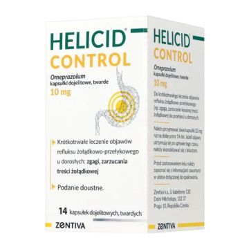 HELICID CONTROL, 10 mg, kapsułki dojelitowe twarde, 14 sztuk
