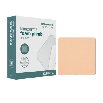 Kliniderm Foam PHMB, opatr.,20 cm x 20 cm,1 szt (z op.10szt)