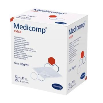 Kompresy włókn.jałowe, 10x10cm, Medicomp extra,, 25x2szt
