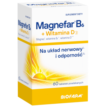 Magnefar B6 + witamina D, tabl.powl., 60 szt