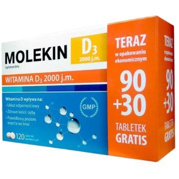 Molekin D3, 2000 j.m., tabl.powl., 90 szt+30szt,PROM.1888/17