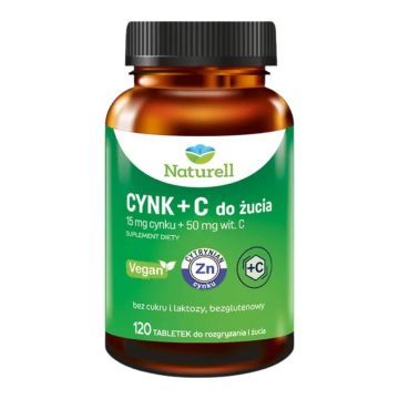 Naturell Cynk+C, tabl.do rozgr,zucia, 120 szt