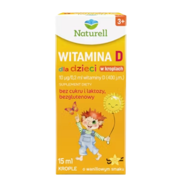 Naturell Witamina D dla dzieci, krople, 15 ml