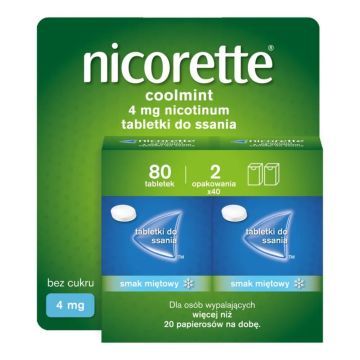 Nicorette Coolmint, 4 mg, tabl.do ssania, 80 szt