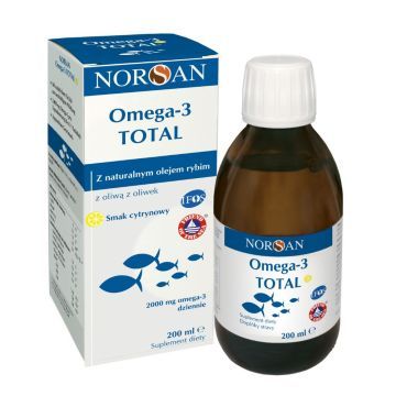 Norsan, Omega-3 Total z naturalnym olejem rybnym, smak cytrynowy , 200 ml