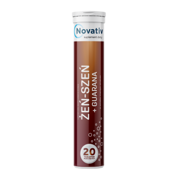 Novativ Żeń-szeń+Guarana, tabletki musujące, 20 szt.