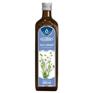 Olej lniany, tloczony na zimno,1000 ml