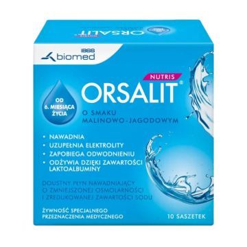 Orsalit nutris, smak malinowo-jagodowy, saszetki (proszek), 10 szt.