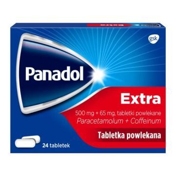 Panadol Extra, 500 mg+65 mg, tabl.powl., 24 szt