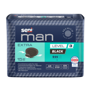 Seni Man Extra Level 3 Black, wkładki na nietrzymanie moczu dla mężczyzn, 15 szt.