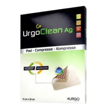 UrgoClean Ag, opatrunek, 15 cm x 20 cm, 1 szt. (z opakowania 5 sztuk).