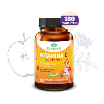 Naturell Witamina C dla dzieci, tabletki, 180 szt.