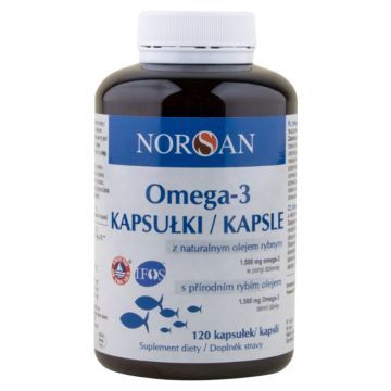 Norsan, Omega-3 z naturalnym olejem rybnym, kaps., 120 szt