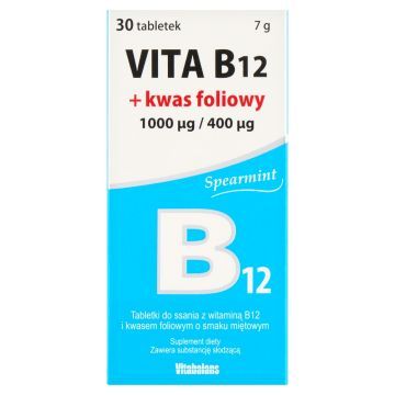 Vita B12 + kwas foliowy, tabl.do ssania, 30 szt
