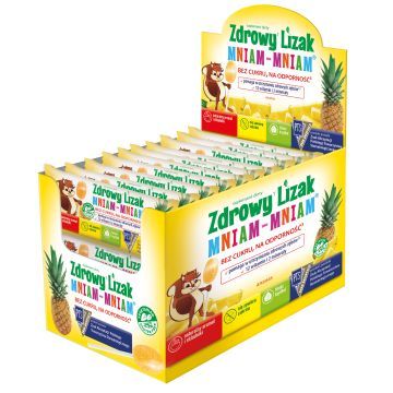 Zdrowy Lizak MniamMniam,ananas,b/cukru,40szt,disp