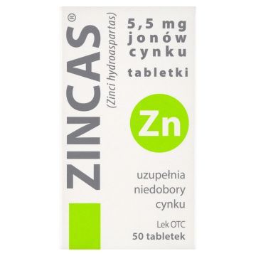 Zincas, 5,5 mg jonów cynku, tabletki, 50 szt.