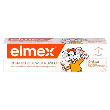 Elmex, pasta do zębów dla dzieci z aminofluorkiem od 1 ząbka do 6 lat, 50 ml