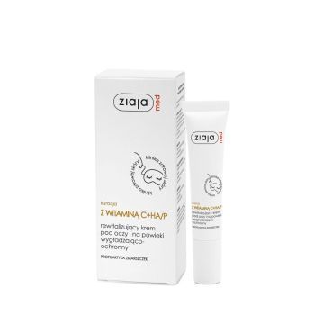 Ziaja Med, Kuracja Dermatologiczna, rewitalizujący krem pod oczy z witaminą C+HA/P, 15 ml