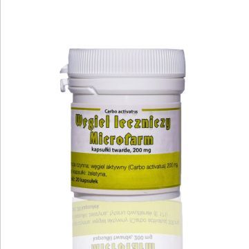 Węgiel leczniczy Microfarm, 200 mg, kapsułki twarde, 20 szt.