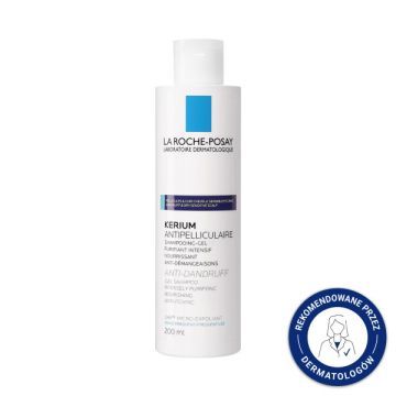 La Roche-Posay Kerium, szampon przeciwłupieżowy, włosy tłuste, 200 ml